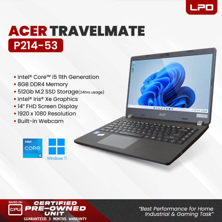 acer travelmate p214 53 i5 11th gen