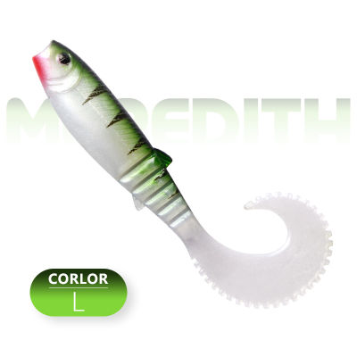MEREDITH 70mm 90mm 110mm Cannibal Curved Tail Artificial Wobblers Fishing Lures Soft Baits Silicone Shad Worm Bass lure souple