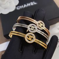 Double CC Luxury Stainless Steel Bracelets Bangles Female Heart Forever Love Charm Bracelet for Women Jewelry