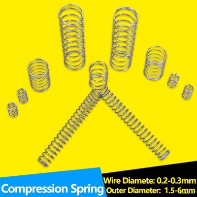 ❍  Stainless Steel Compression Spring Wire Diameter 0.2mm 0.3mm  0.4mm 304 SUS Shock Absorbing Pressure Return Compressed Springs