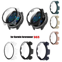 ฝาครอบป้องกันปกป้องหน้าจอบางเฉียบยาก Casing PC กระจกเทมเปอร์สำหรับ Garmin Forerunner 965 Smartwatch