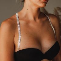 【YF】 Sexy Crystal Shoulder Chain Rhinestone Bra Strap Wedding Jewelry For Women Cross Bling Full Designer