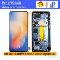 จอแสดงผล6.56 "ดั้งเดิมสำหรับ VIVO X50 Pro 2006 V2005A ที่มีจอแอลซีดีสแกนลายนิ้วมือและอะไหล่ชุดประกอบดิจิไทเซอร์หน้าจอสัมผัส