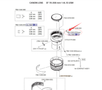 ใหม่ EF 70-200 F4เลนส์ Decenter Collar Guide YB2-1243สำหรับ Canon 70-200มม. F4L IS USM อะไหล่ทดแทน