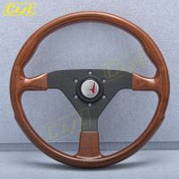 14inch 350mm Wood Film ABS Steering Wheel Universal Racing Classic Flat Dish JDM Steering Wheel Furniture Protectors  Replacement Parts