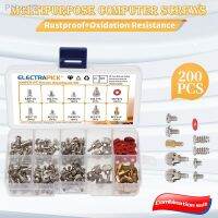 ELECTRAPICK 200pcs Computer Screws Kit for Motherboard PC Case Fan CD-ROM Hard Disk Notebook Metic Nut and Bolt Assortment