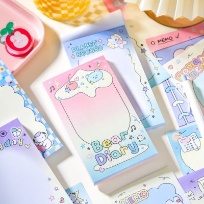 80pcs การ์ตูน Sticky Notes แผ่นบันทึกน่ารัก Kawaii อุปกรณ์เสริม Scrapbooking อุปกรณ์โรงเรียนเครื่องเขียนญี่ปุ่น-Yrrey