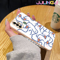 Jlingji เคสสำหรับ Tecno Spark 7 Pro Spark 7T Spark 10 Pro เคสการ์ตูนน่ารักลายหงส์ขาวสวยงามดีไซน์ใหม่ด้านข้างเคสโทรศัพท์ซิลิโคนฝาปิดเลนส์กล้องเต็มปกป้องกล่องกันกระแทก Softcase