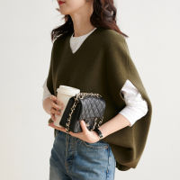 2021 FWAW Oversized Knitted Vest Women V Neck Elegant Office Ladies Korean Female Casual Sleeveless Sweaters Black Pullover