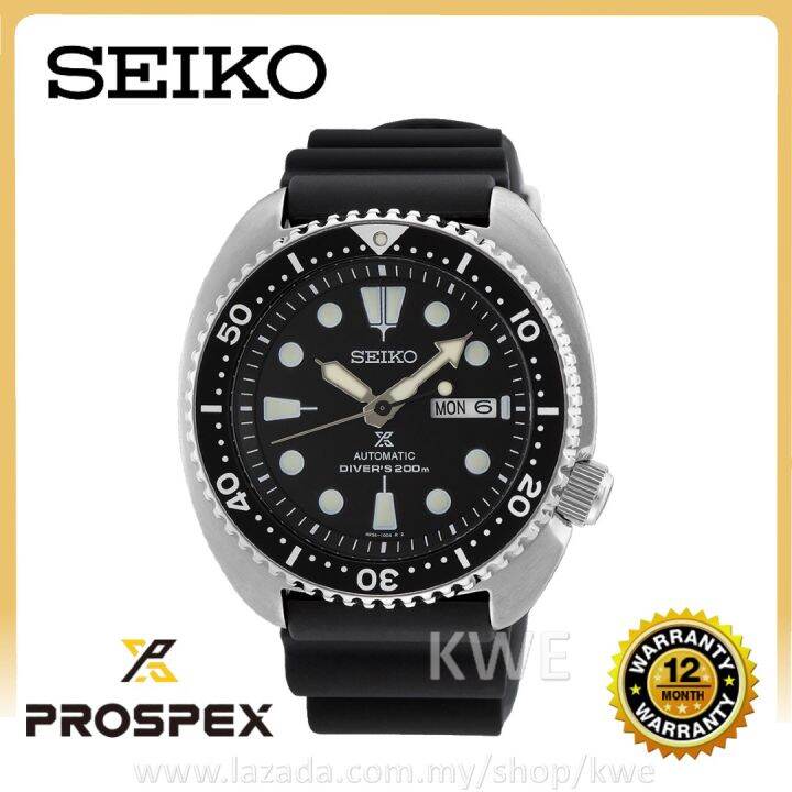 100% ORIGINAL SEIKO Prospex Turtle Automatic Diver 200m Black Dial Silicone  Men's Watch SRPE93K1 [Jam Tangan] | Lazada