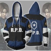 Resident Evil Kennedy เสื้อกันหนาวมีฮู้ดมีซิป