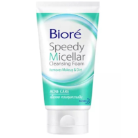 (40g.) Biore Speedy Micellar Cleansing Foam Removers Makeup &amp; Dirt บิโอเร สปีดี้ ไมเซลล่า คลีนซิ่งโฟม เนื้อเจล Acne care