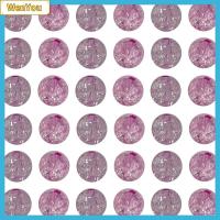 WENYOU 100 PCS 8mm คะ ลูกปัดมีรอยแตก สีม่วงอ่อน กลมกลมๆ ลูกปัดคริสตัลแลมป์เวิร์คทรงกลม งานฝีมือทำเครื่องประดับ DIY กระแทก ลูกปัดสเปเซอร์ กำไลข้อมือสร้อยข้อมือ