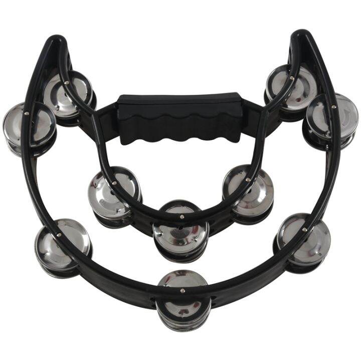 compact-double-half-moon-music-tambourine-percussion-tamborine-drum-durable