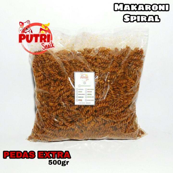 Makaroni Spiral Uril Kriwil Rasa Pedas Extra 500gr Daun Jeruk