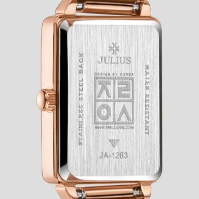 Julius julius นาฬิกาข้อมือควอทซ์ ทรงสี่เหลี่ยม ขนาดเล็ก กันน้ํา สไตล์เร สําหรับผู้หญิง JA-1263