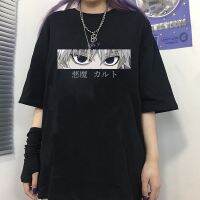 X62 โฮมเมด Cross-border Harajuku Style Gothic Mens and Womens Tops T-shirts Casual Loos Butts Printed T-shirts ผ้า ลาย เสื้อยืดผ้าฝ้ายคอกลม