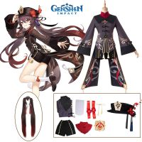 Genshin Impact Hu Tao Cosplay Costume Hutao Chinese Style Clothing Uniform Wig Anime Game Halloween Costumes For Women Girls