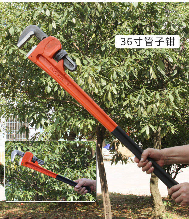 kkbb-48-นิ้ว-ประแจคอม้า-ประแจจับแป๊บขาเดี่ยว-48-in-pipe-wrench