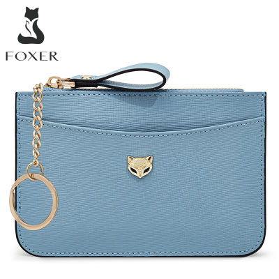 กระเป๋าเงินแบบบางรูปกระเป๋าเก็บบัตรสำหรับผู้หญิง Foxer กระเป๋าเงินกระเป๋าเก็บบัตรสำหรับผู้หญิงกระเป๋าสตางค์ Dompet Koin บัตร
