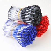Sét 50 bút bi nước văn phòng 0,5mm mực đều nét chữ đẹp đủ màu đỏ, đen, xanh