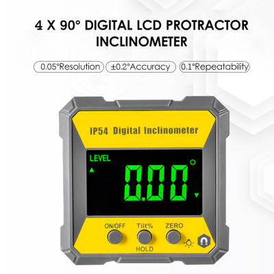 Fansline-4x90องศาดิจิตอลจอแอลซีดีไม้โปรแทรกเตอร์ Inclinometer Ma-Gnetic 0.2 ° ความถูกต้องมุม Finder ระดับกล่อง IP54ไฟฟ้าเครื่องมือปรับระดับสำหรับเครื่องจักรงานไม้ซ่อมรถยนต์