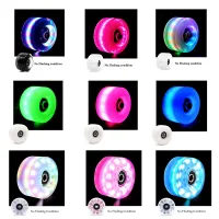 Led Light Up Wheels Suitable for Quad Roller Skates With Magnetic Core But Not Bearings Outdoor Skating Women Girl Sneaker 58x32