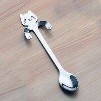 แมวน่ารักช้อนด้ามยาวช้อน Flatware กาแฟดื่มเครื่องมือครัว G Adget