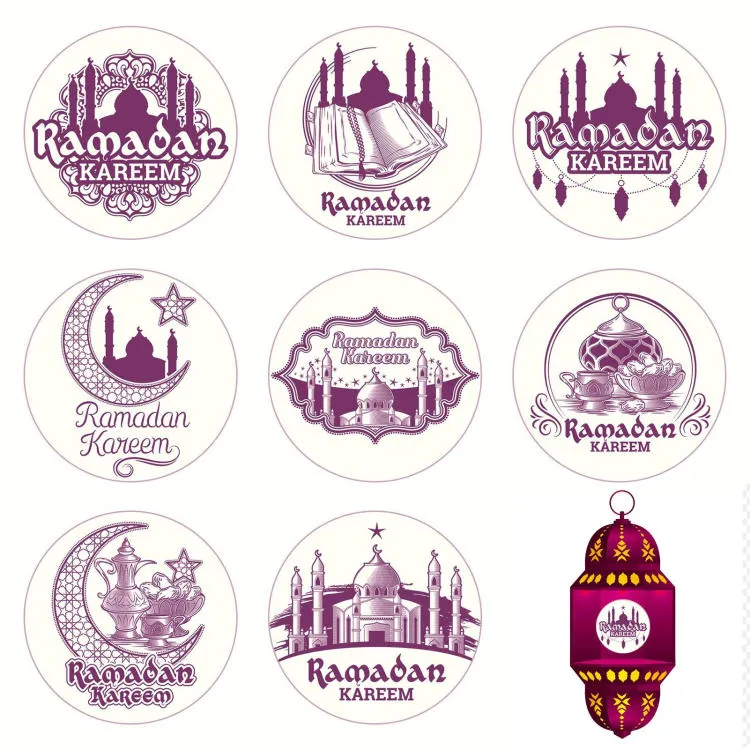 4x4cm Eid Festival Stickers 90pcs Eid Al-Fitr Candy Box Decoration Islamic  Festival Favor Label Seal Celebration Party Supplies cozy 