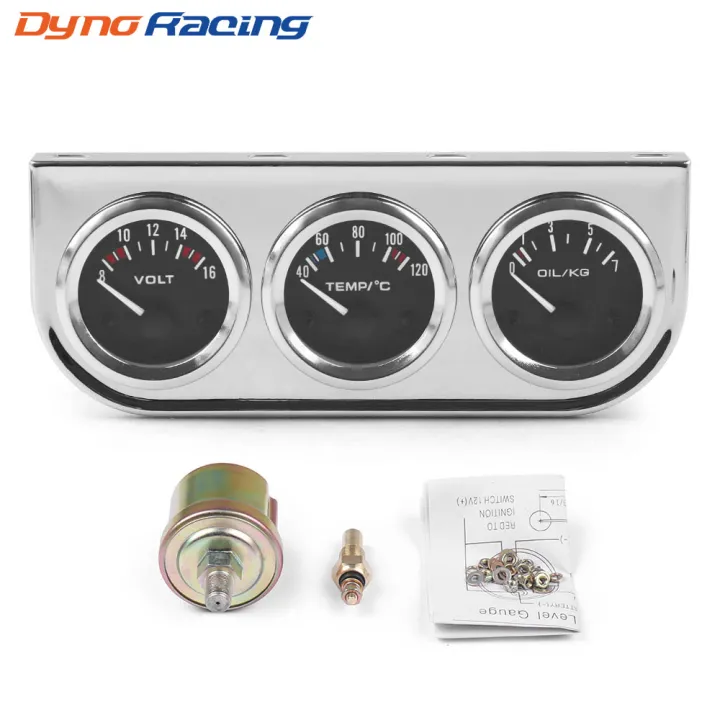 52mm Triple Kit Oil Temp Gauge Water Temp Gauge Temperature Oil Pressure Gauge Sensor 3in1 Car