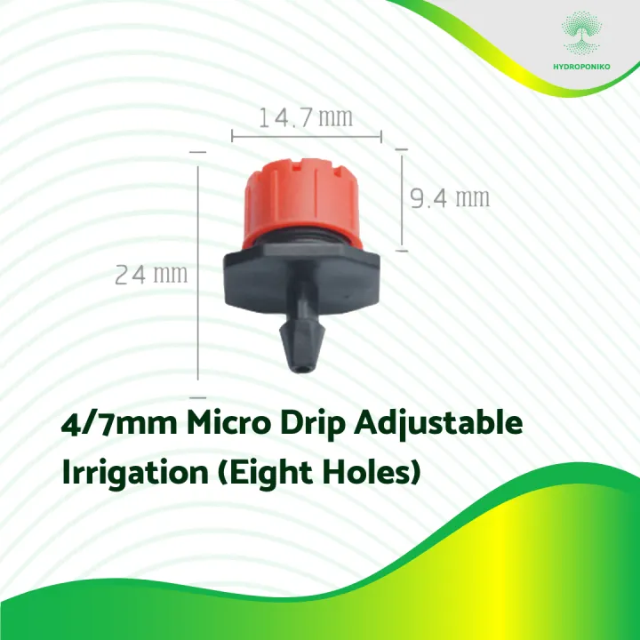 4/7mm Micro Drip Irrigation Agricultural Eight Holes Adjustable