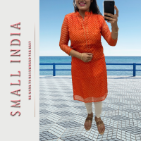 {**ส่งฟรี**} SMALL INDIA ? Kota Doriya Silk ? Kurti Top Only