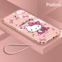 เคส Samsung J7 Pro J7 2017 J730เรียบง่ายสุดหรูชุบทองเคสโทรศัพท์ Hello Kitty กรอบซิลิคอนแบบนิ่ม