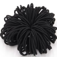 100pcslot Black Color Rope Elastic Hair Ties 4mm Thick Hairbands Girls Hair Bands Hair Accessories Headwear