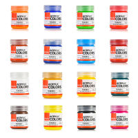 1216สีสีอะคริลิคชุด50Ml ขวดนักเรียน Creative Graffiti Hand-Painted Wall ภาพวาดกันน้ำความปลอดภัย Art Pigment