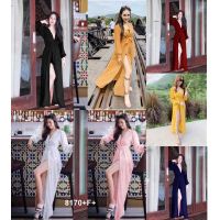 J8170 Jumpsuit จั๊มสูท แต่งคลุมคล้ายเดรส *สอบถามก่อนสั่งซื้อ*