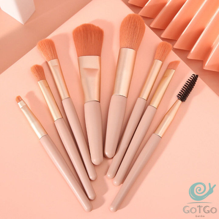 gotgo-ชุดแปรงแต่งหน้า-8-ชิ้น-แปรงคิ้ว-แปรงปัดแก้ม-makeup-brush-set