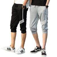 codHFRTUJDTR6YJR Mens Elastic Waist Harem Shorts กีฬากางเกง 3/4 กางเกง Jogger การฝึกอบรม