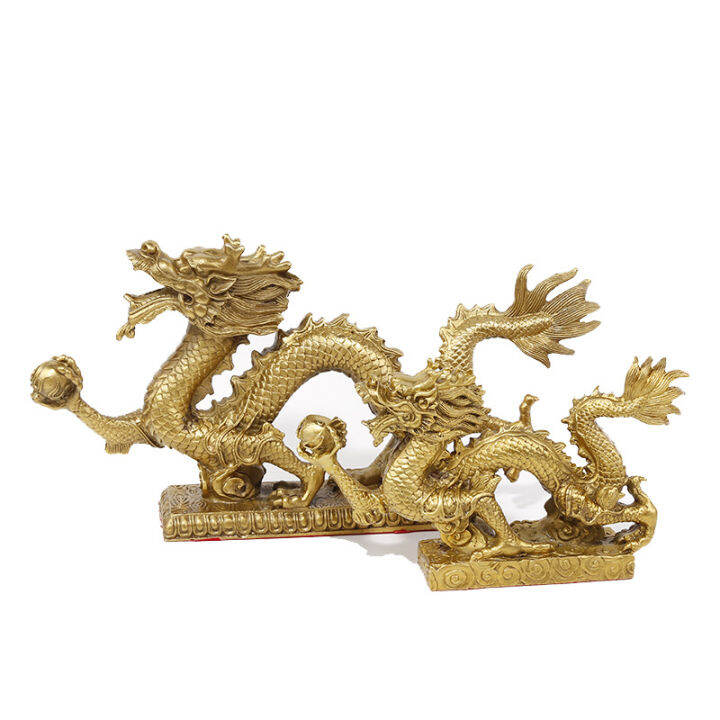 Copper Dragon Statue Antique Dragon Sculpture Home Fengshui Decoration