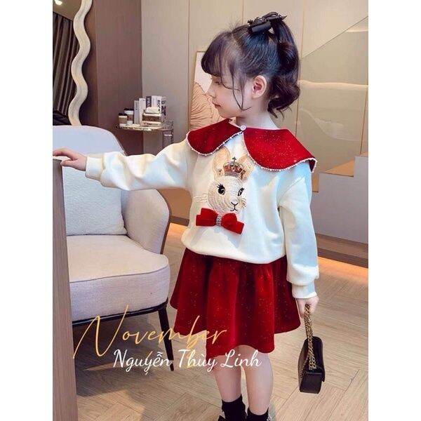Váy Cotton Tay Phồng In Hình Thỏ Dễ Thương Cho Bé Gái  Sỉ Quần Áo Trẻ Em  Bán Online