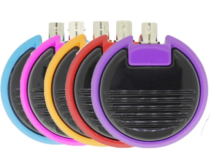 ฟุตสวิทช์กลม-สีม่วง-อุปกรณ์สักคุณภาพสูงสวิตซ์เท้าเหยียบเชื่อมต่อกับหม้อแปลงไฟฟ้าใช้กับตัวจ่ายไฟได้ทุกรุุ่น-artists-round-purple-color-foot-switch-pedal