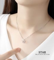 s925 Star necklace สร้อยคอเงินแท้ น้องดาว สวยน่ารัก งานประณีต ประดับ Cubic Zirconia (CZ) ใส่สบาย เป็นมิตรกับผิว