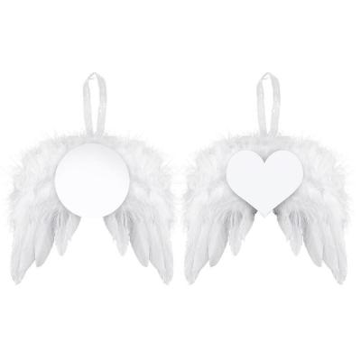 Christmas White Angel Wings 24 Pieces Christmas Angel Feather Wings Pendants White Angel Wings Crafts Hanging Sublimation Blanks For Christmas Tree Decor gaudily