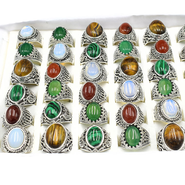 newest-20-pieces-mix-vintage-men-stone-ring-for-women-engagement-wedding-rings-men-jewelry