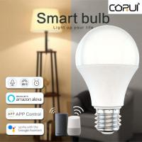 CORUI WiFi หลอดไฟอัจฉริยะหรี่แสงได้ Cold &amp; Warm E27 E26 B22 หลอดไฟอัจฉริยะ Alexa Google Home Cozylife App Voice รีโมทคอนโทรล-ju544982
