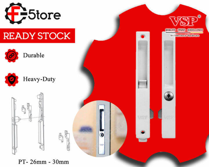 [Ready Stock] VSP Sliding Door Lock With Key A6 Lock 2630mm Thicken