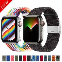 [HOT JUXLLKBKOW 514] ผ้าไนลอนสำหรับ Apple Watch Series 7 6 SE 5 3 38มม. 40มม. 42มม. 44มม. 41มม. 45มม. ปรับ Braided Solo Loop สำหรับ Iwatch