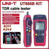 UNI-T UT685B ชุดมือถือ TDR อุปกรณ์ทดสอบสายเคเบิล POE สายเคเบิลเครือข่ายยาวเครื่องตรวจจับลำดับ RJ11 RJ45จอแสดงผล LCD ตัวหาเส้น