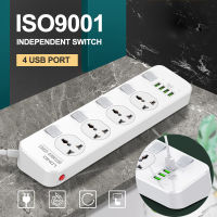 LDNIO SC4408 ปลั๊กพ่วง 4 ช่อง 4 USB 3.4A Max Universal Outlet Power Strip รองรับไฟ 2500W-10A(Max)