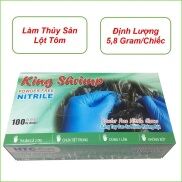 Găng tay thủy sản HTC Gloves, găng tay lột tôm, cao su Nitrile màu xanh